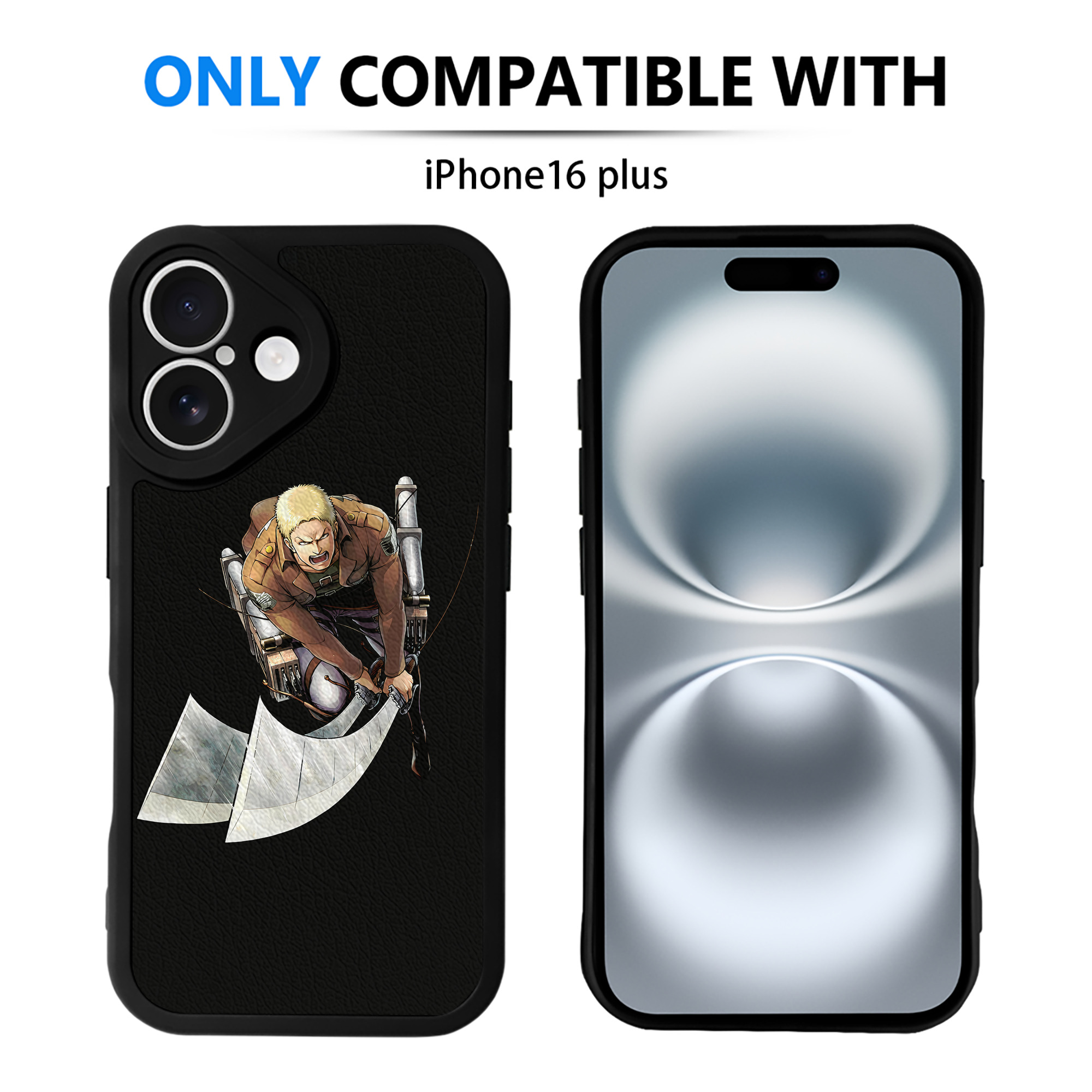（画像用） 進撃の巨人 ライナー・ブラウン Attack on Titan Reiner Braun 【iPhone 16シリーズ対応】シリコンスマホケース（レザー調） 材質：シリコン